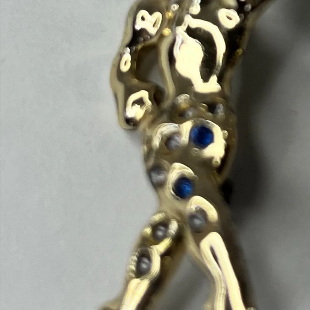 GOLD TONE AND RHINESTONE DANCING BROOCHES - MULTICOLOR DANCERS.‎